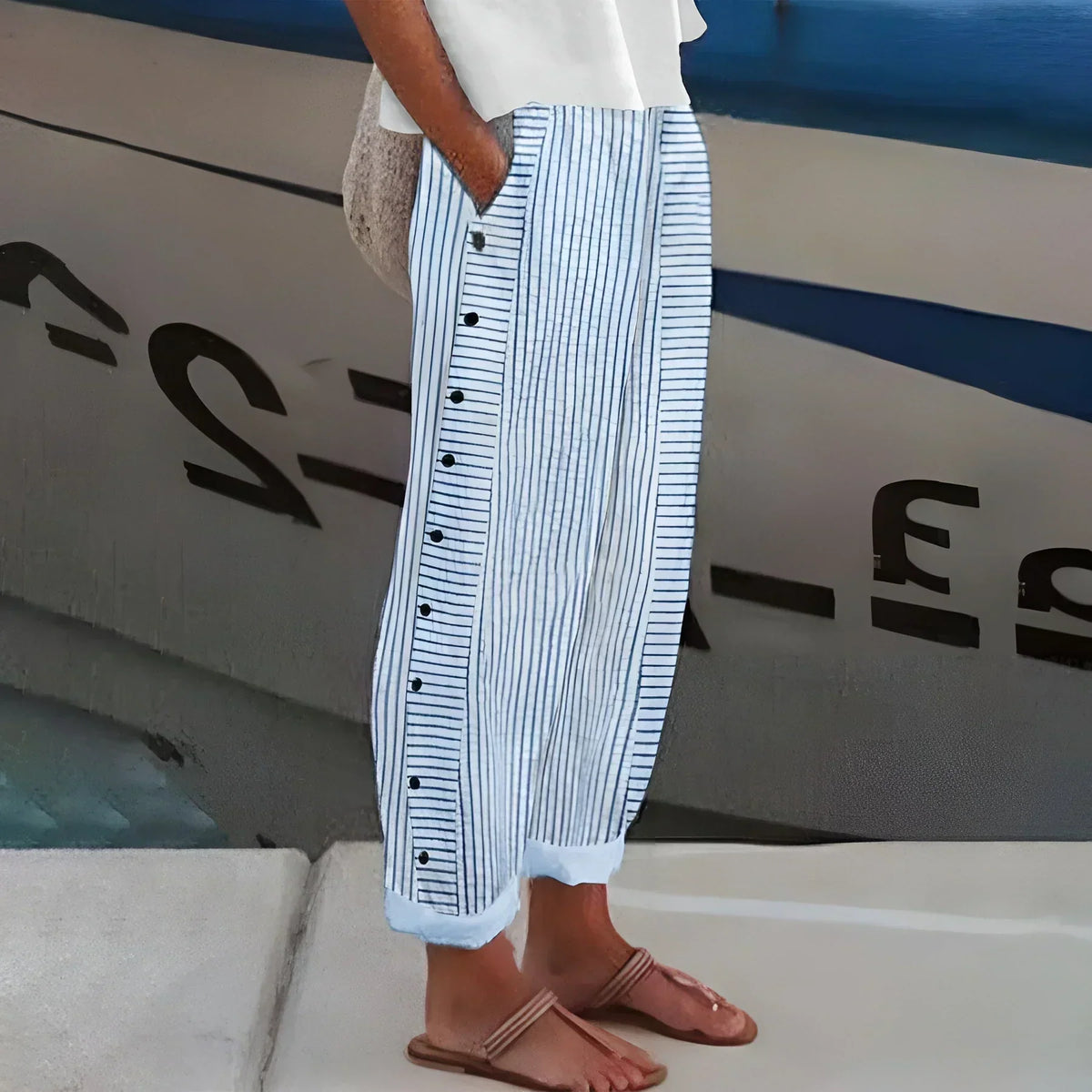 Kendall | Gestreepte Lichte Broek