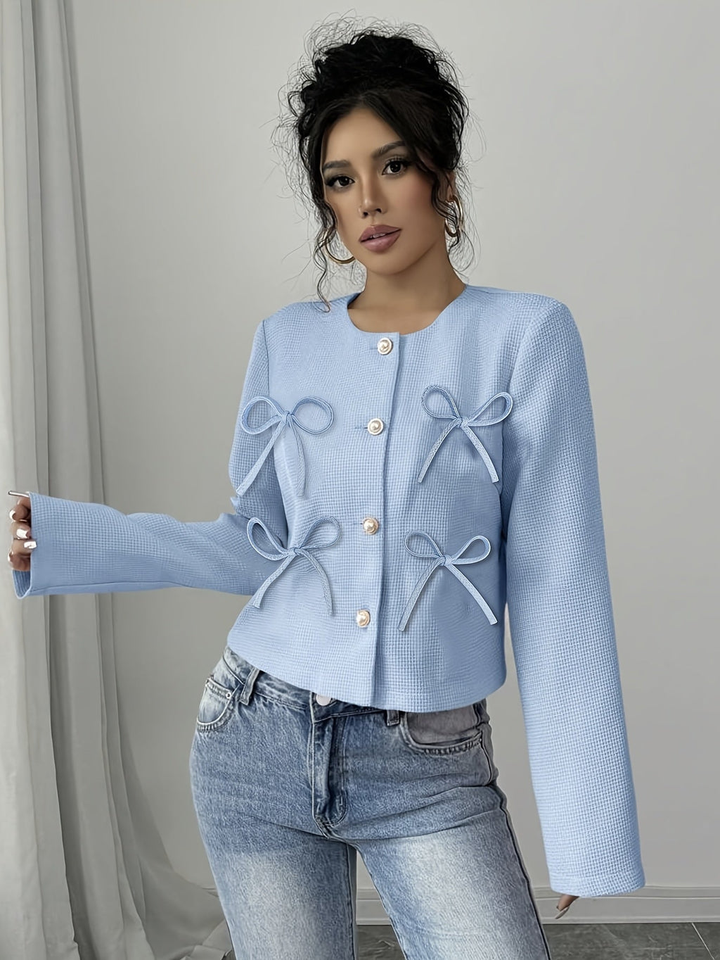 Seraphina | Cropped Jacket met Strikdetail