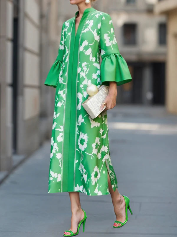 Mathilda™ Bloemen Maxi Jurk met Belmouwen