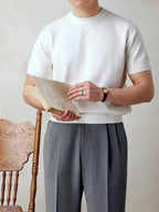 Emerson | Verfijnde Crew-Neck Korte Mouw Top