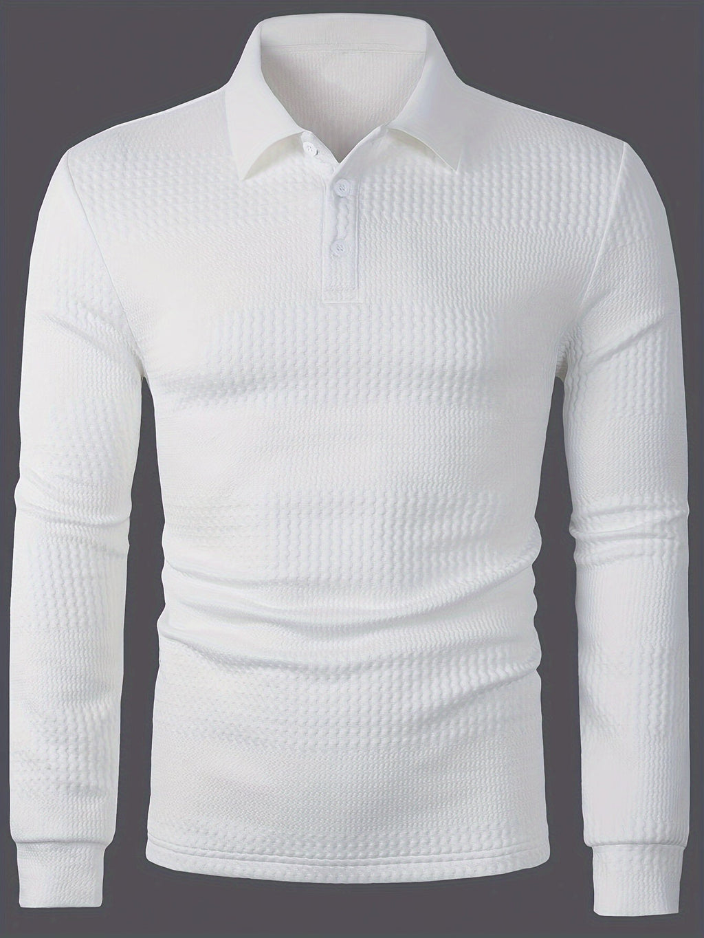 Maxwell | Textured Long Sleeve Polo Shirt