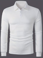 Maxwell | Textured Long Sleeve Polo Shirt