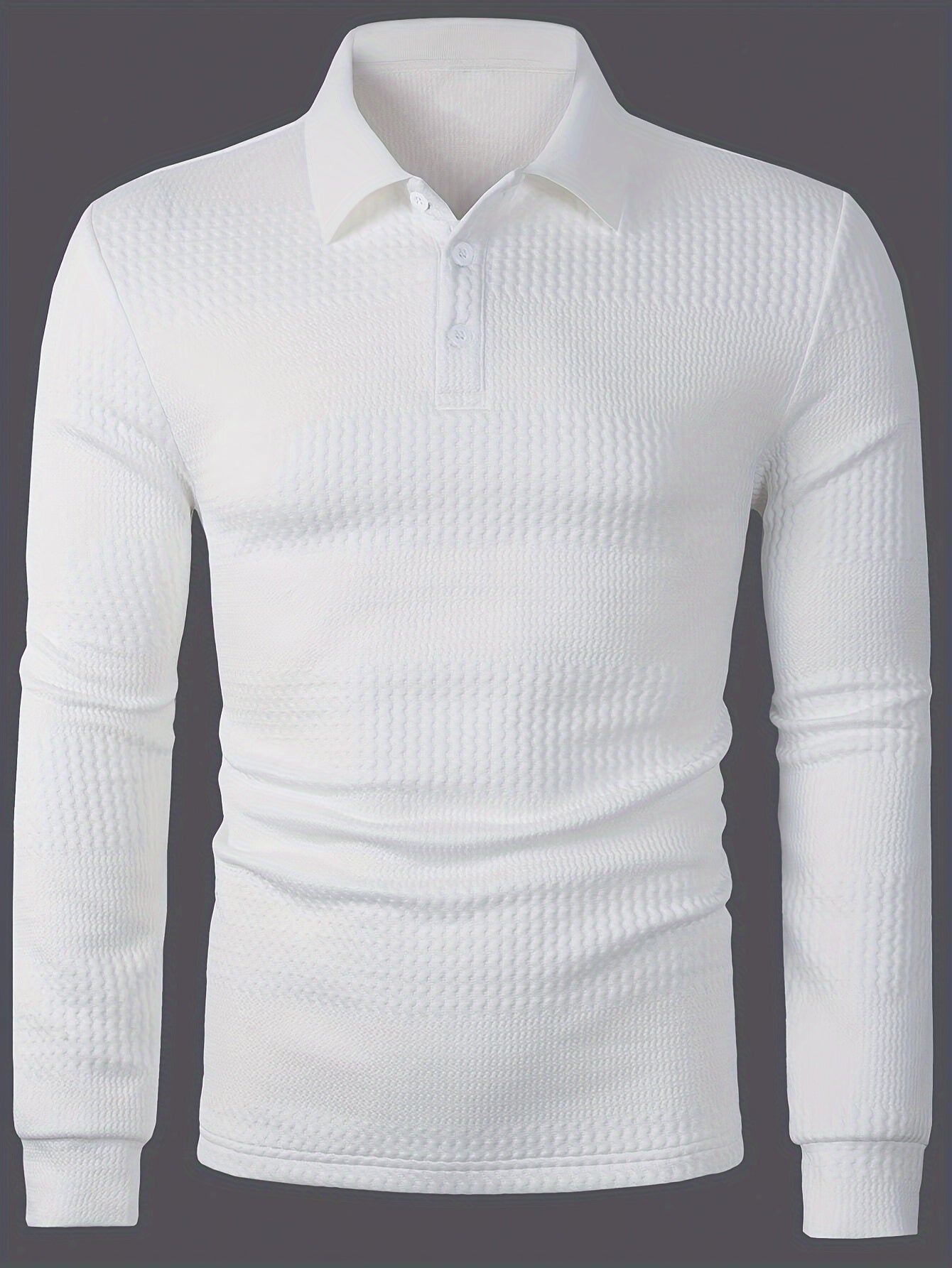 Maxwell | Textured Long Sleeve Polo Shirt