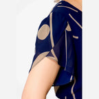 IVY | NAVY POLKA DOT PRINT CHIFFON MIDI JURK