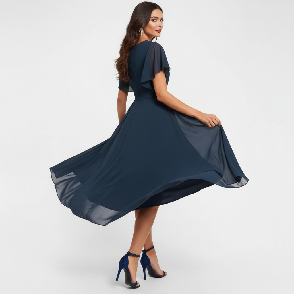 Clarissa™ Vloeiende V-Hals Maxi Jurk
