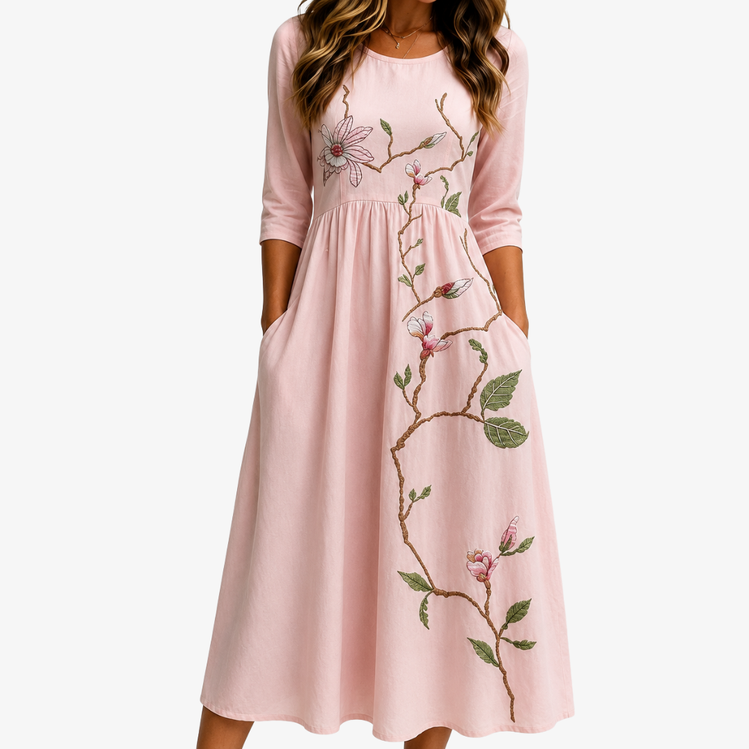 AMARA | BLOESEM MAGNOLIA MIDI JURK