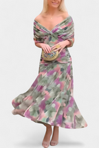PENELOPE | LANGE FLORAL V-HALS JURK