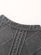 Bryce | Getextureerde Ronde Hals Lange Mouwen Top