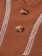 Maxwell | Getextureerde Knop-Hals T-shirt