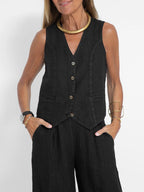 Lauren | Elegante Vest en Wijde Pantalon Set