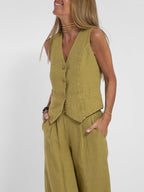 Lauren | Elegante Vest en Wijde Pantalon Set