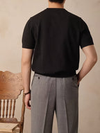 Emerson | Verfijnde Crew-Neck Korte Mouw Top