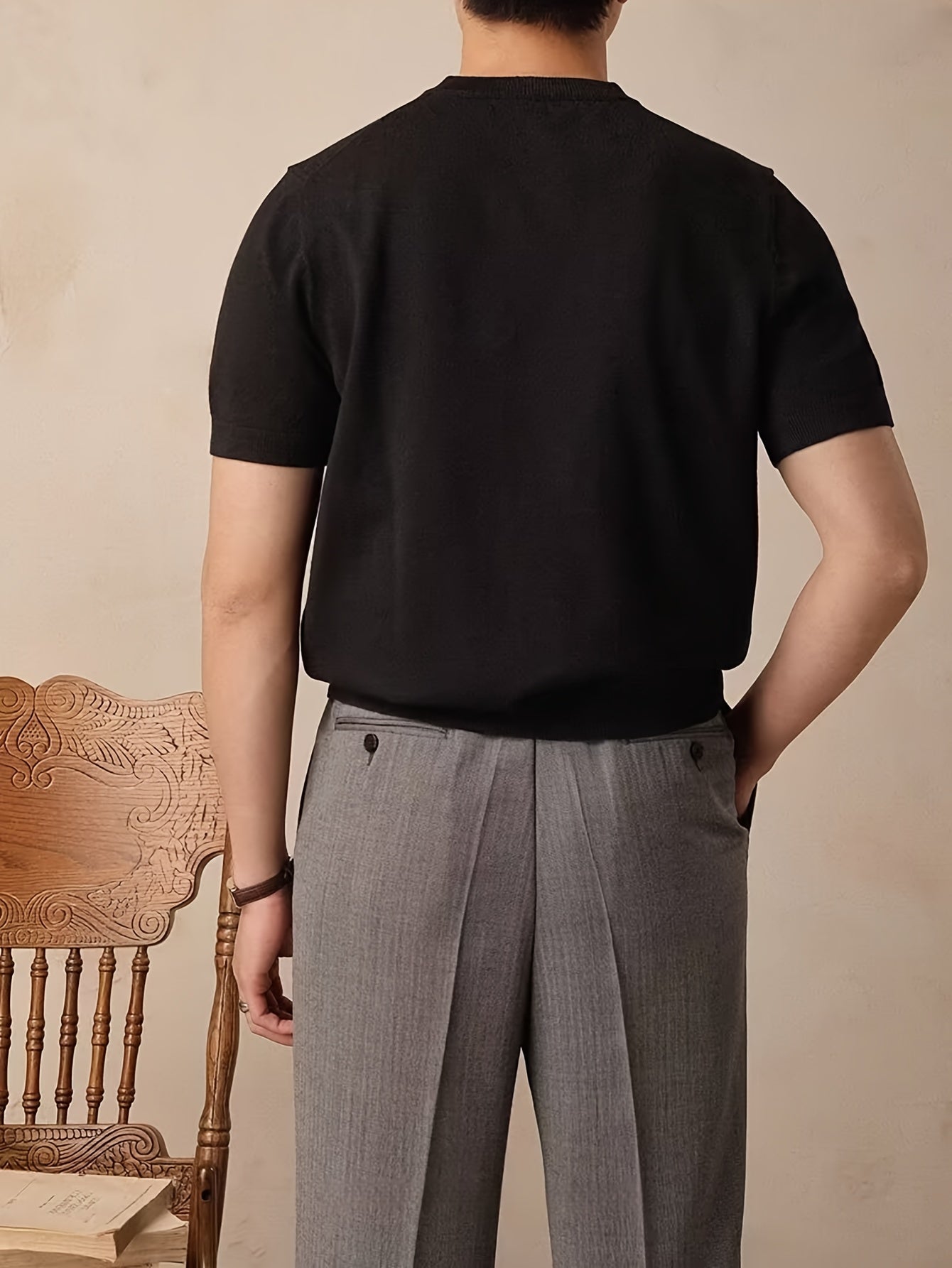 Emerson | Verfijnde Crew-Neck Korte Mouw Top