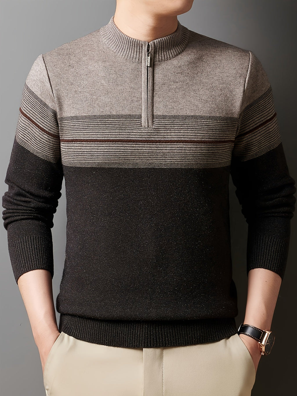 Gerard | Verfijnde Zip-Neck Trui