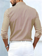 Weston | Verfijnde Gestreepte Lange Mouwen Shirt