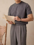 Emerson | Verfijnde Crew-Neck Korte Mouw Top