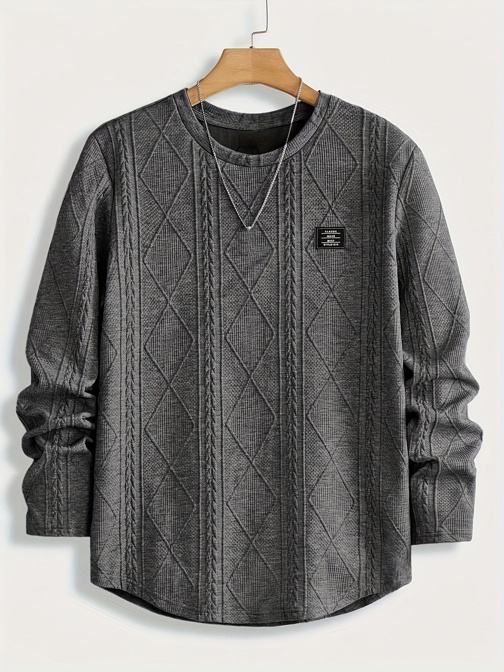 Bryce | Getextureerde Ronde Hals Lange Mouwen Top