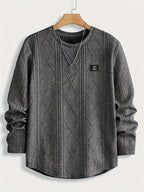 Bryce | Getextureerde Ronde Hals Lange Mouwen Top