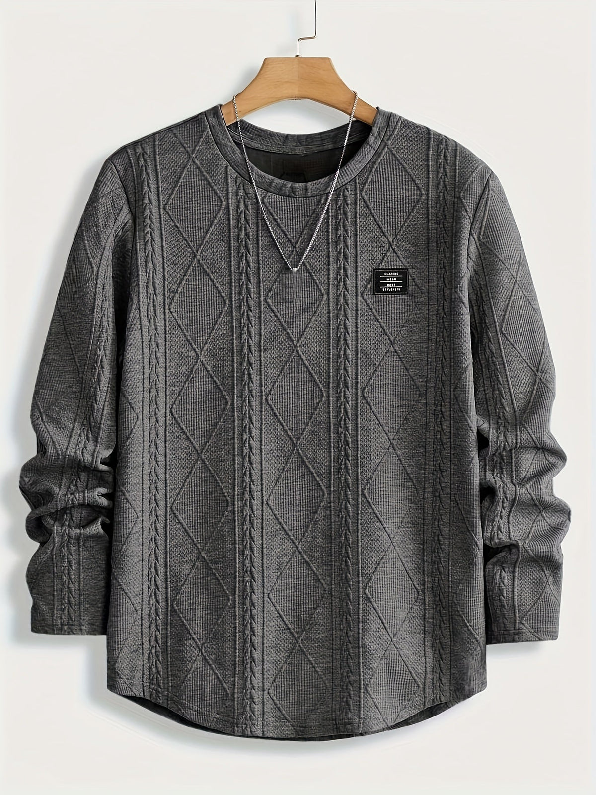 Bryce | Getextureerde Ronde Hals Lange Mouwen Top