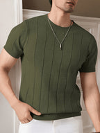 Landon | Geribbelde Korte Mouwen Top