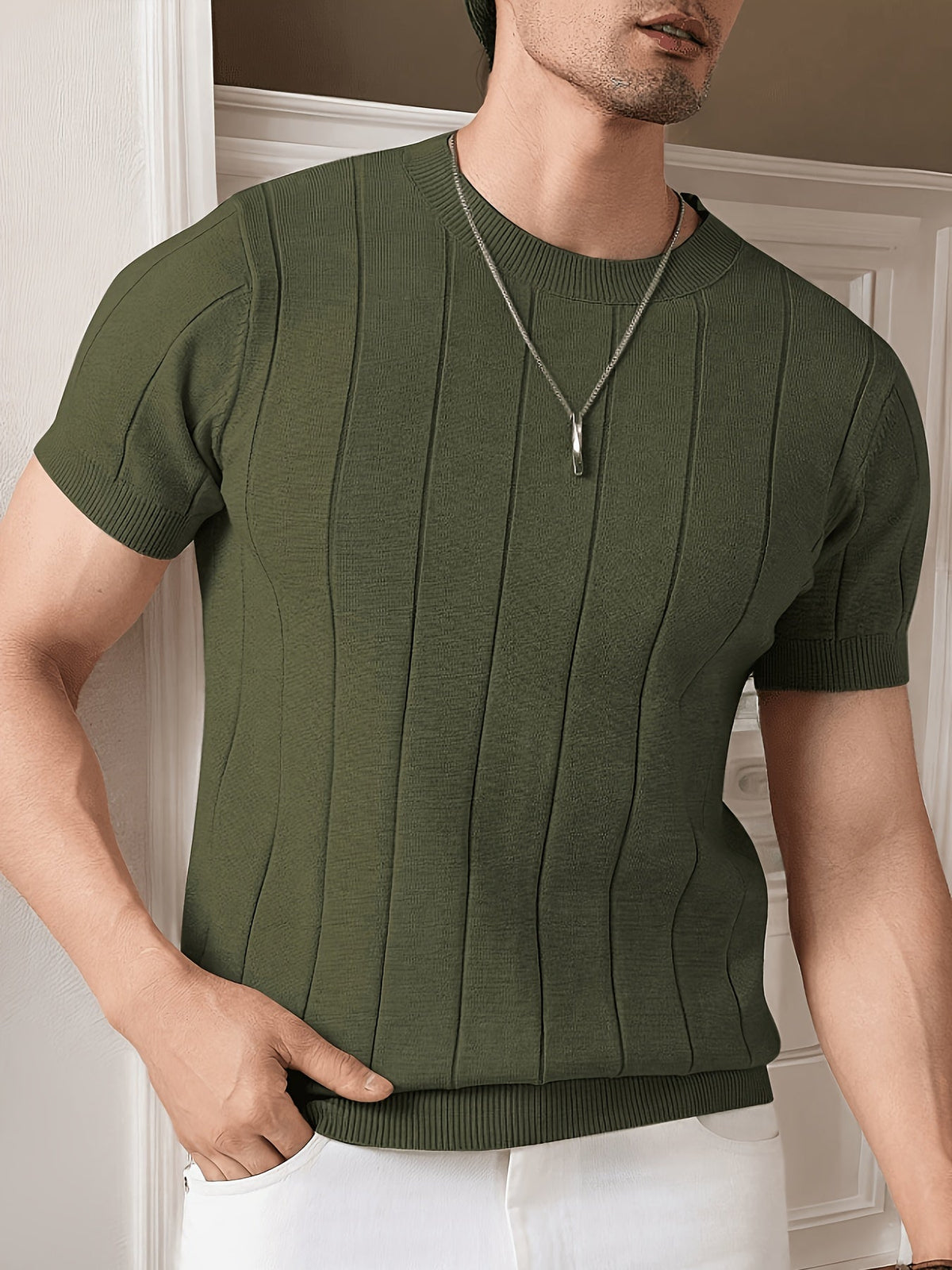 Landon | Geribbelde Korte Mouwen Top