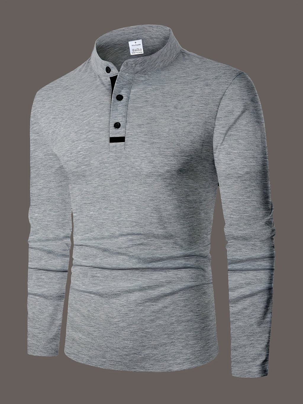 Gareth | Verfijnde Lange Mouwen Henley Shirt