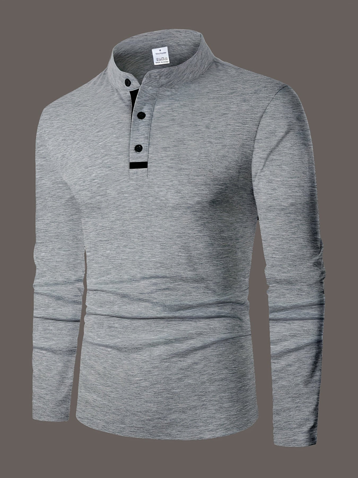 Gareth | Verfijnde Lange Mouwen Henley Shirt