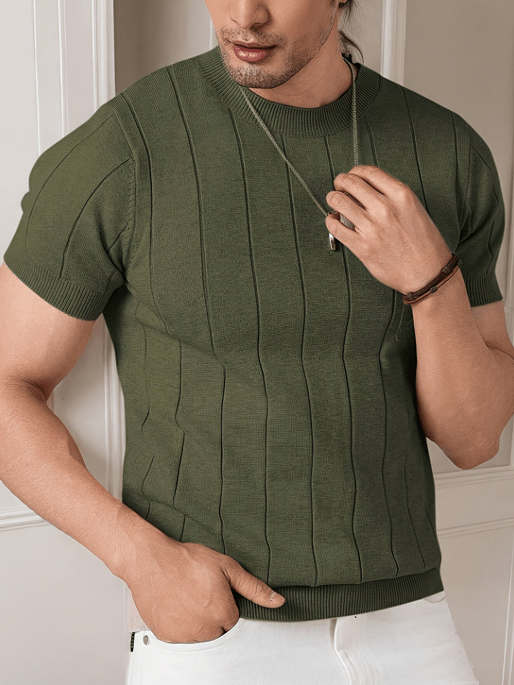 Landon | Geribbelde Korte Mouwen Top