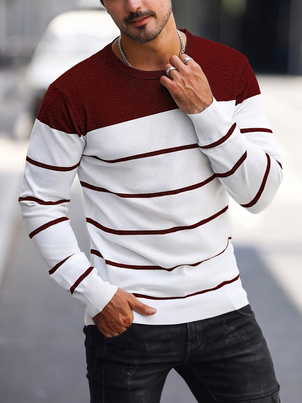 Bennington | Klassieke Gestreepte Crewneck Trui