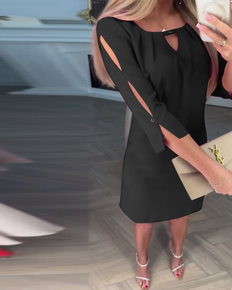 SABRINA | ELEGANTE CUTOUT DETAILS MIDI JURK