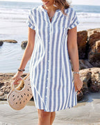 SANDRA | ELEGANTE GESTREEPTE JURK
