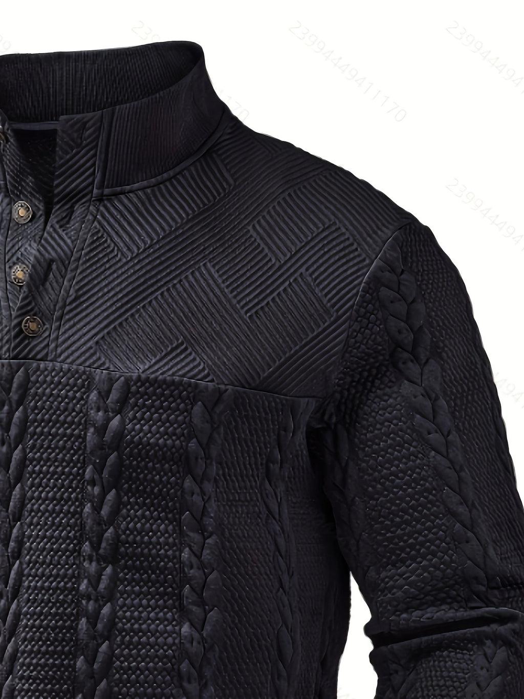 Callahan | Textured Button-Neck Pullover