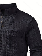 Callahan | Textured Button-Neck Pullover