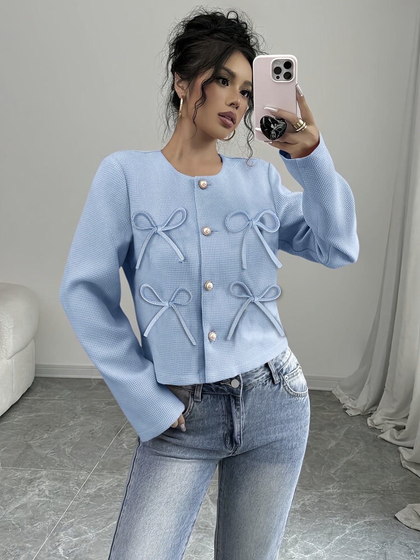 Seraphina | Cropped Jacket met Strikdetail