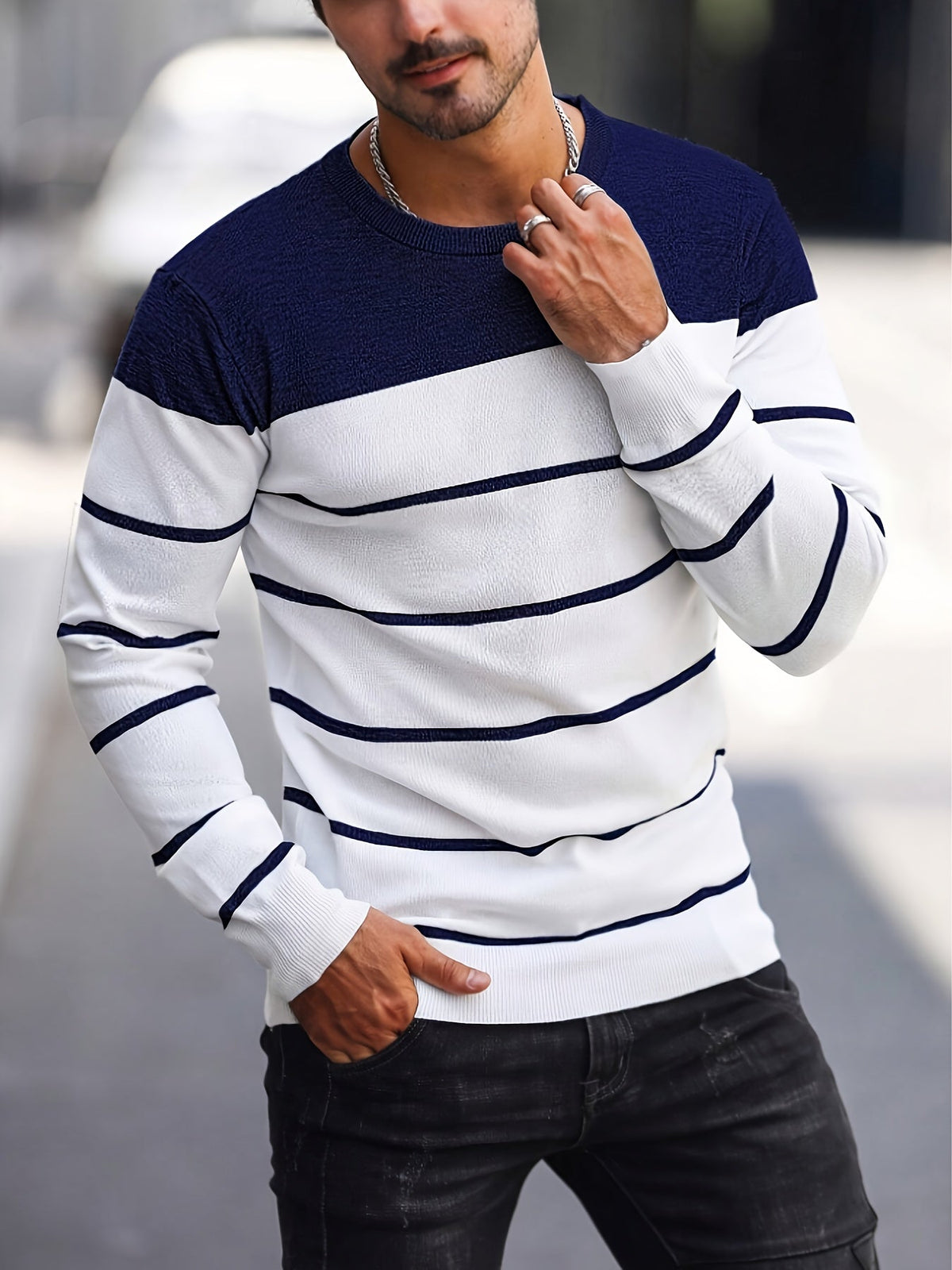 Bennington | Klassieke Gestreepte Crewneck Trui