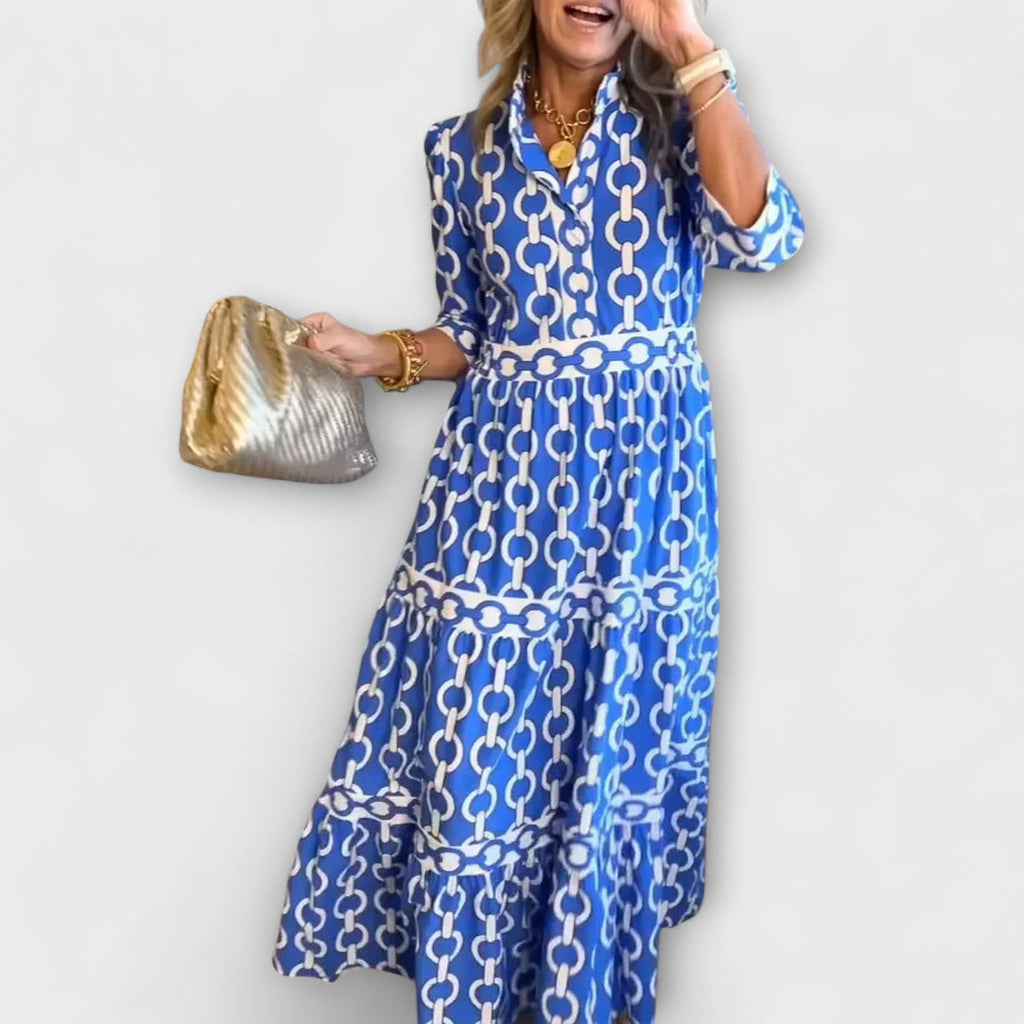 Sheena™ Kettingprint Midi-jurk