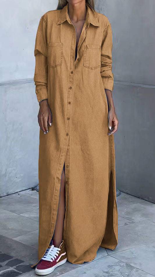 DINAH | LANGEMOUW LAPEL DENIM JURK