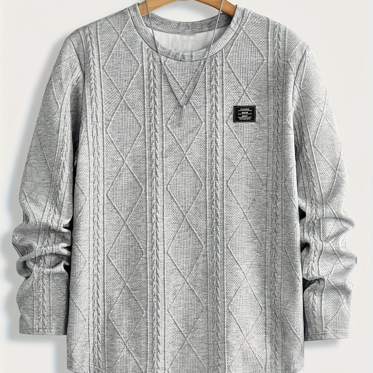 Bryce | Getextureerde Ronde Hals Lange Mouwen Top