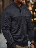 Callahan | Textured Button-Neck Pullover