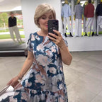 EVANGELINE | FLODALE MAXI JURK MET LAAGJES