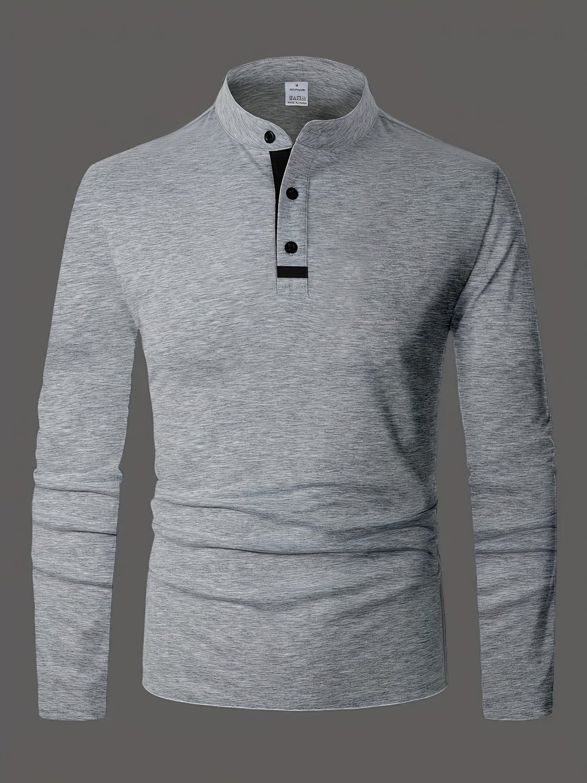 Gareth | Verfijnde Lange Mouwen Henley Shirt