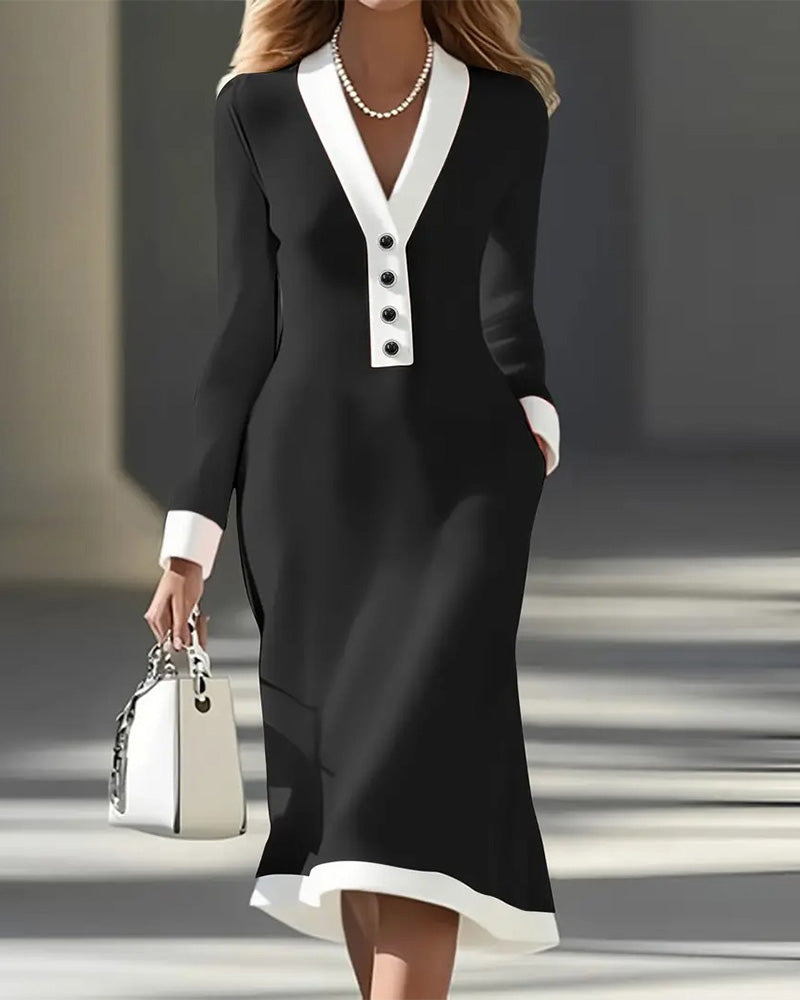 Kaylin™ Stijlvolle Lange Mouwen Jurk
