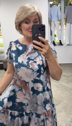 EVANGELINE | FLODALE MAXI JURK MET LAAGJES