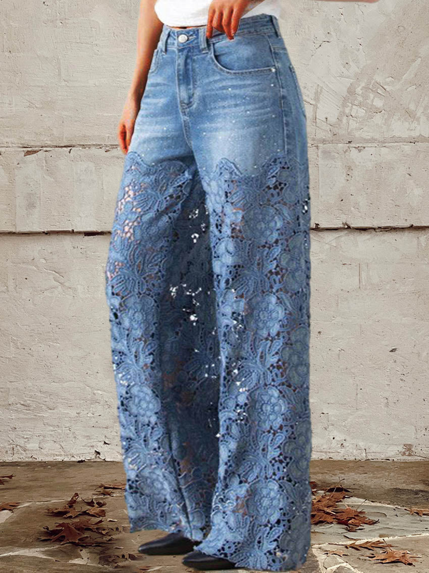 OCTAVIA | KANTPANELEN WIDE-LEG DENIM JEANS