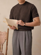 Emerson | Verfijnde Crew-Neck Korte Mouw Top