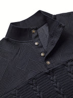 Callahan | Textured Button-Neck Pullover