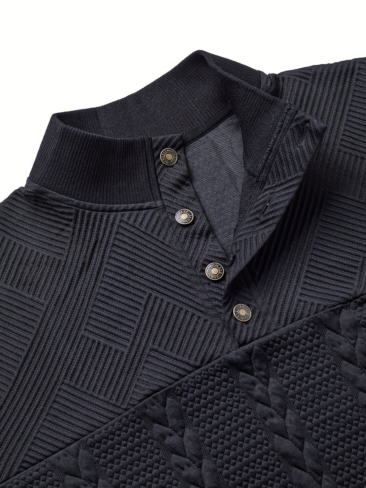 Callahan | Textured Button-Neck Pullover