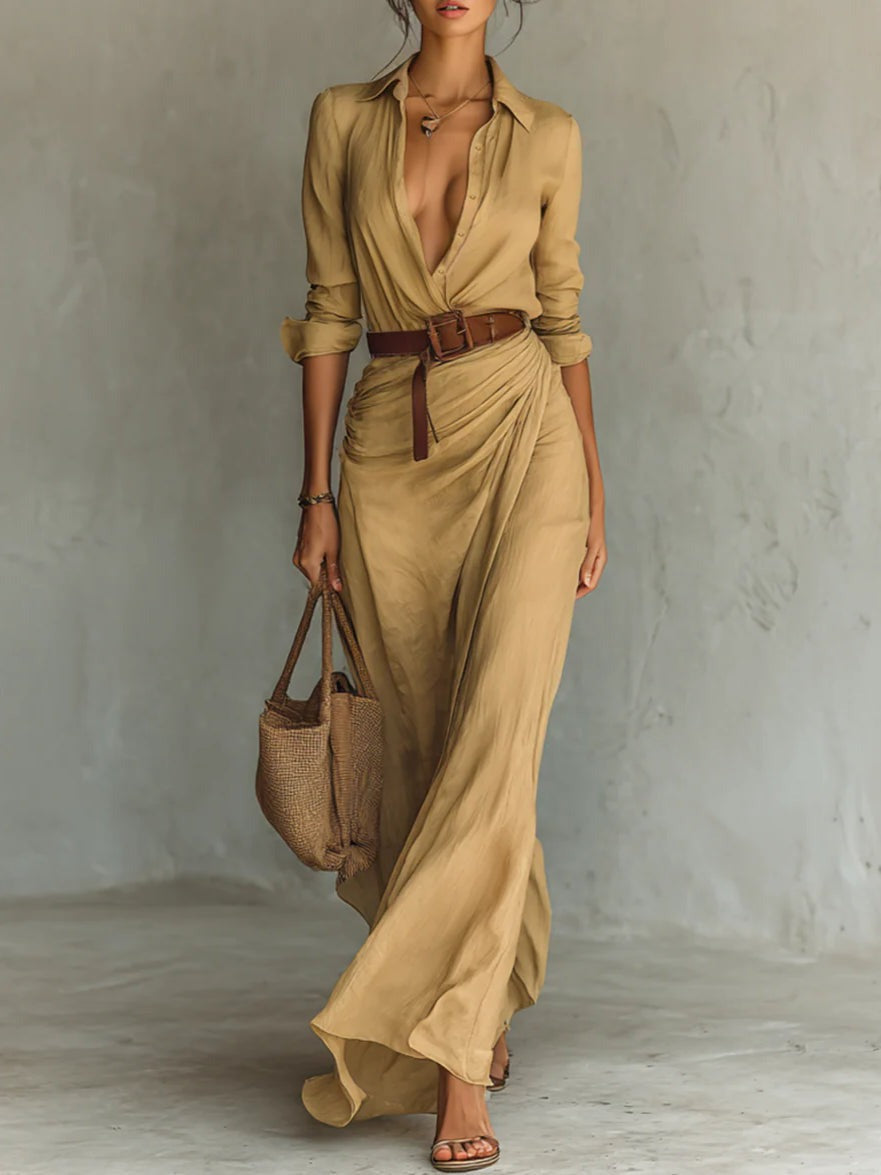 Gwen™ Elegante Casual Overhemdjurk + GRATIS Riem