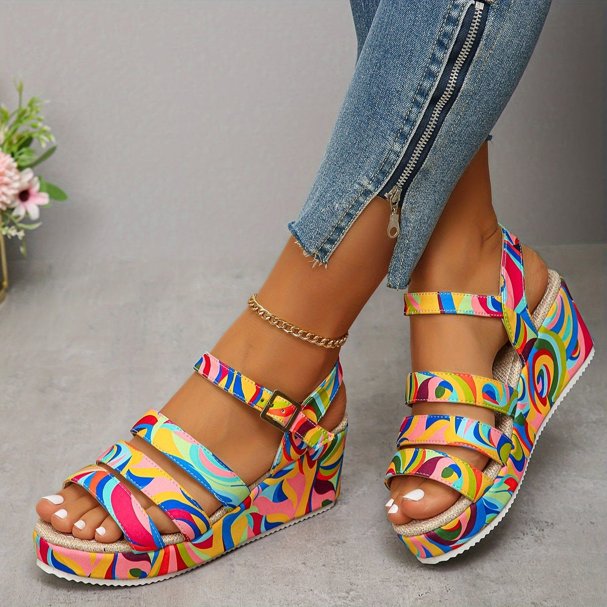 JULIA | PLATFORM ANKLE STRAP SANDALEN