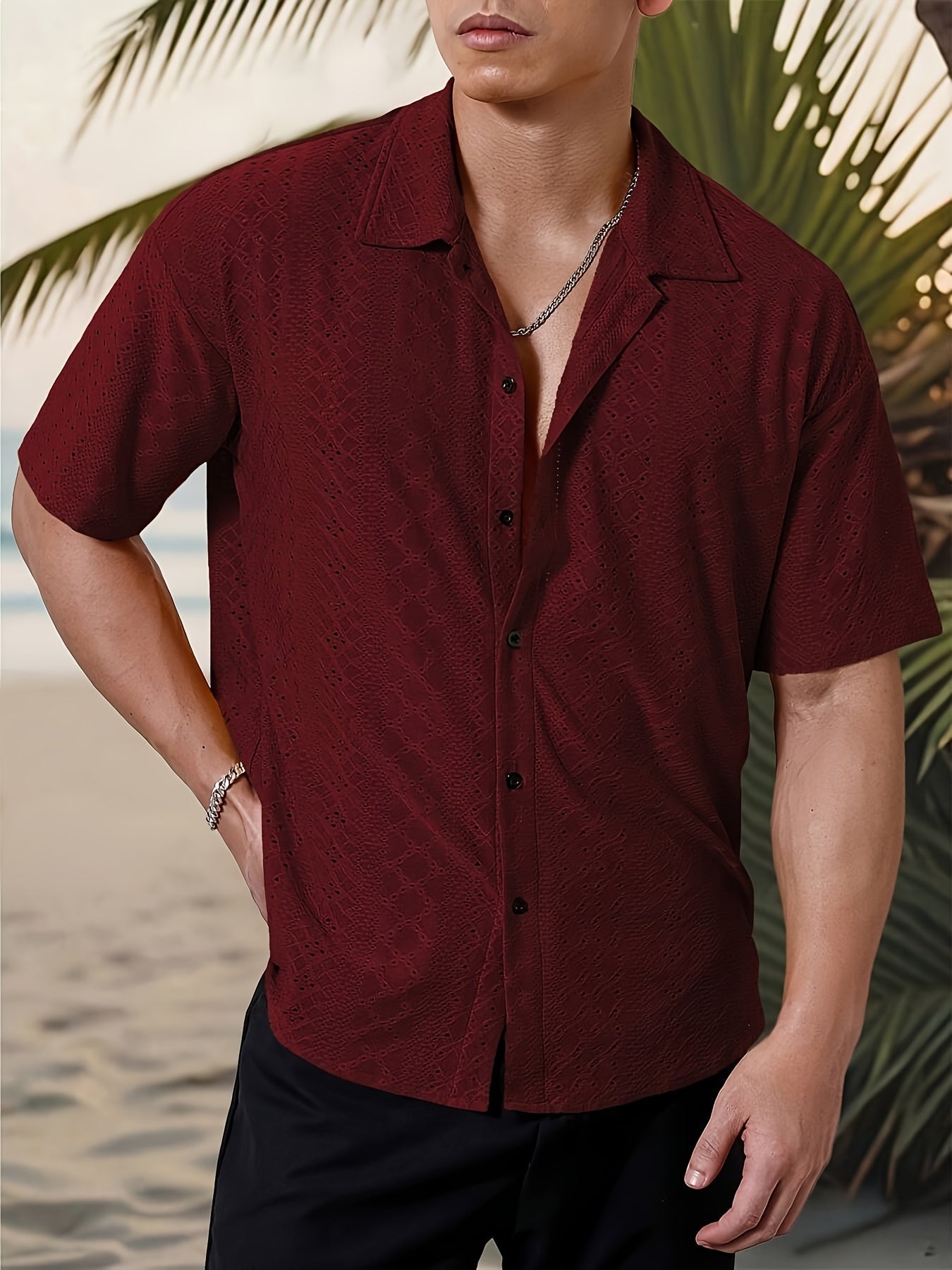 Elias | Textured Camp-Collar Shirt